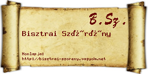 Bisztrai Szörény névjegykártya